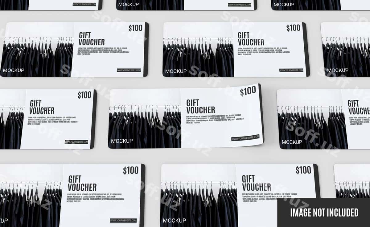 Haqiqiy voucher mockup | Realistic voucher mockup 1