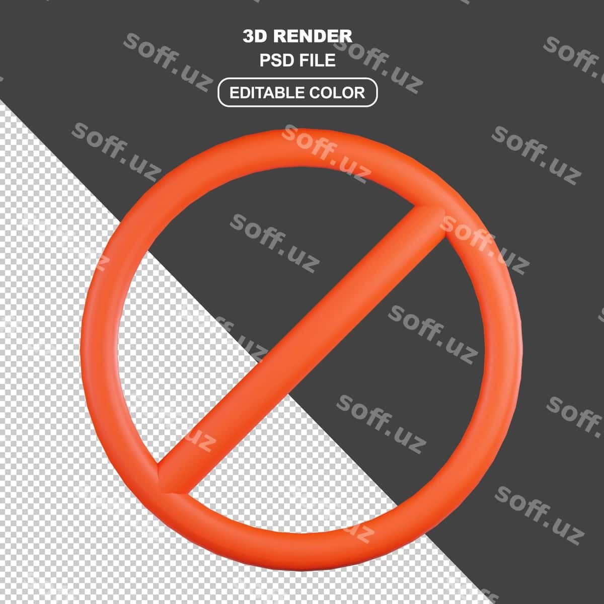 Qizil bansizlik illustratsiyasi 3D render bilan | Red ban illustration with 3d rendering 1