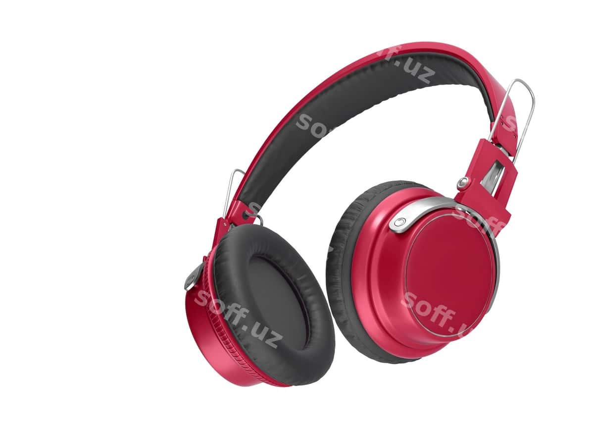 Qizil quloqchuq ajraltirilgan yaxshi murojaat | Red headphones isolated closeup 1