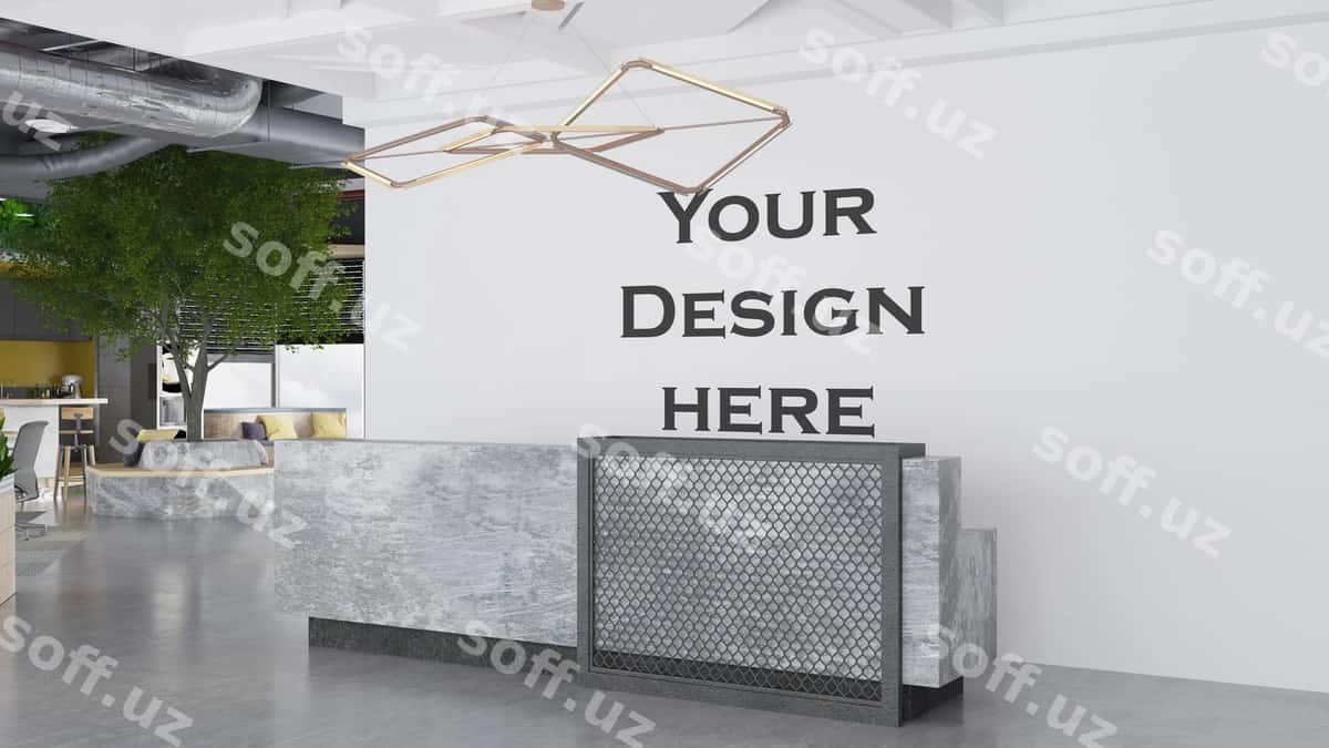 Retsept devori maketi | Reseption wall mockup 1