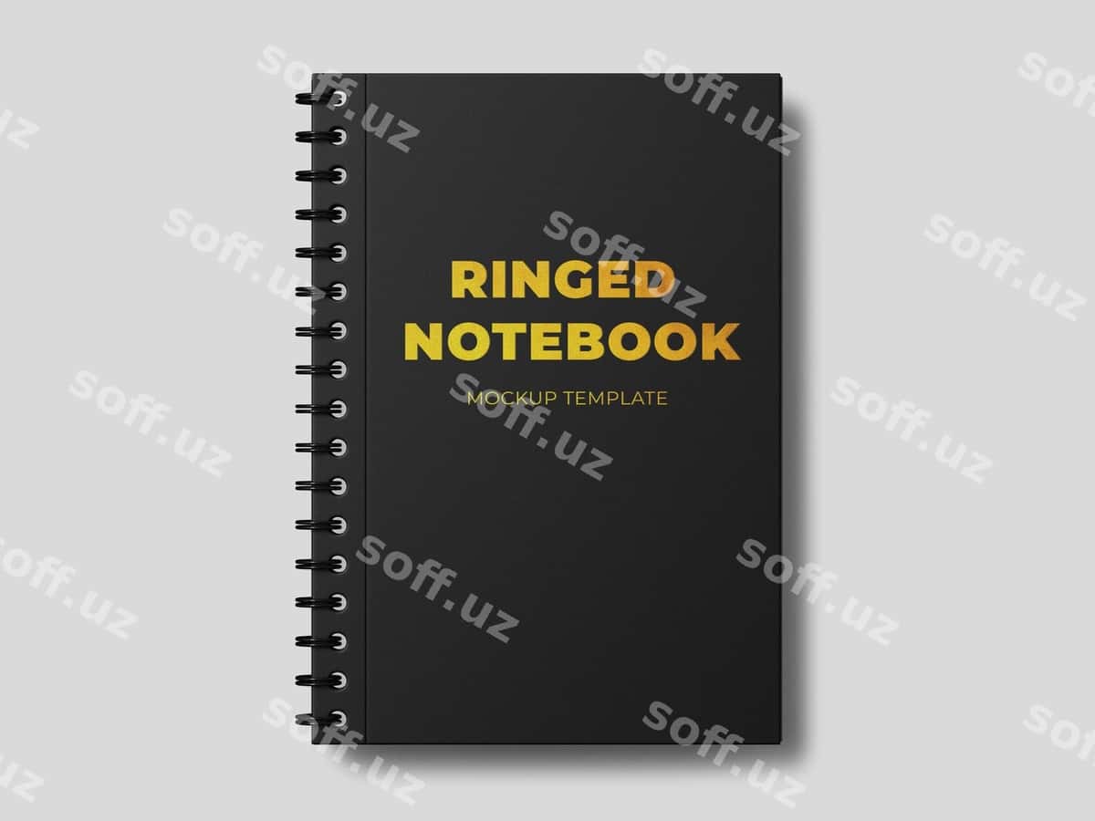 Halqali daftar maket shabloni | Ringed notebook mockup template 1
