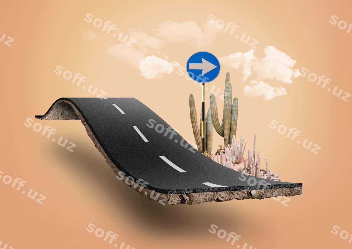 Yo'l uyg‘onuvchi osmon kollasshik dizayni | Road floating sky collage design 1