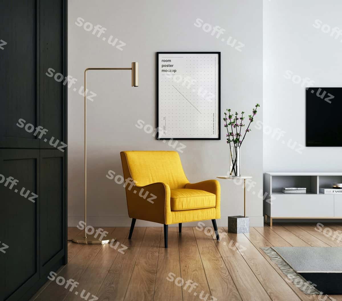 Xona poster mockup psd | Room poster mockup psd 1