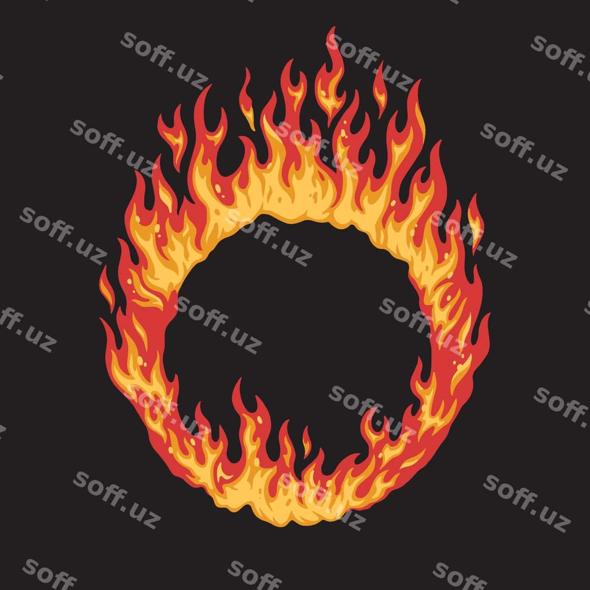 Aylanma olov ramkasi rangli gerb | Round flame frame colorful emblem 1