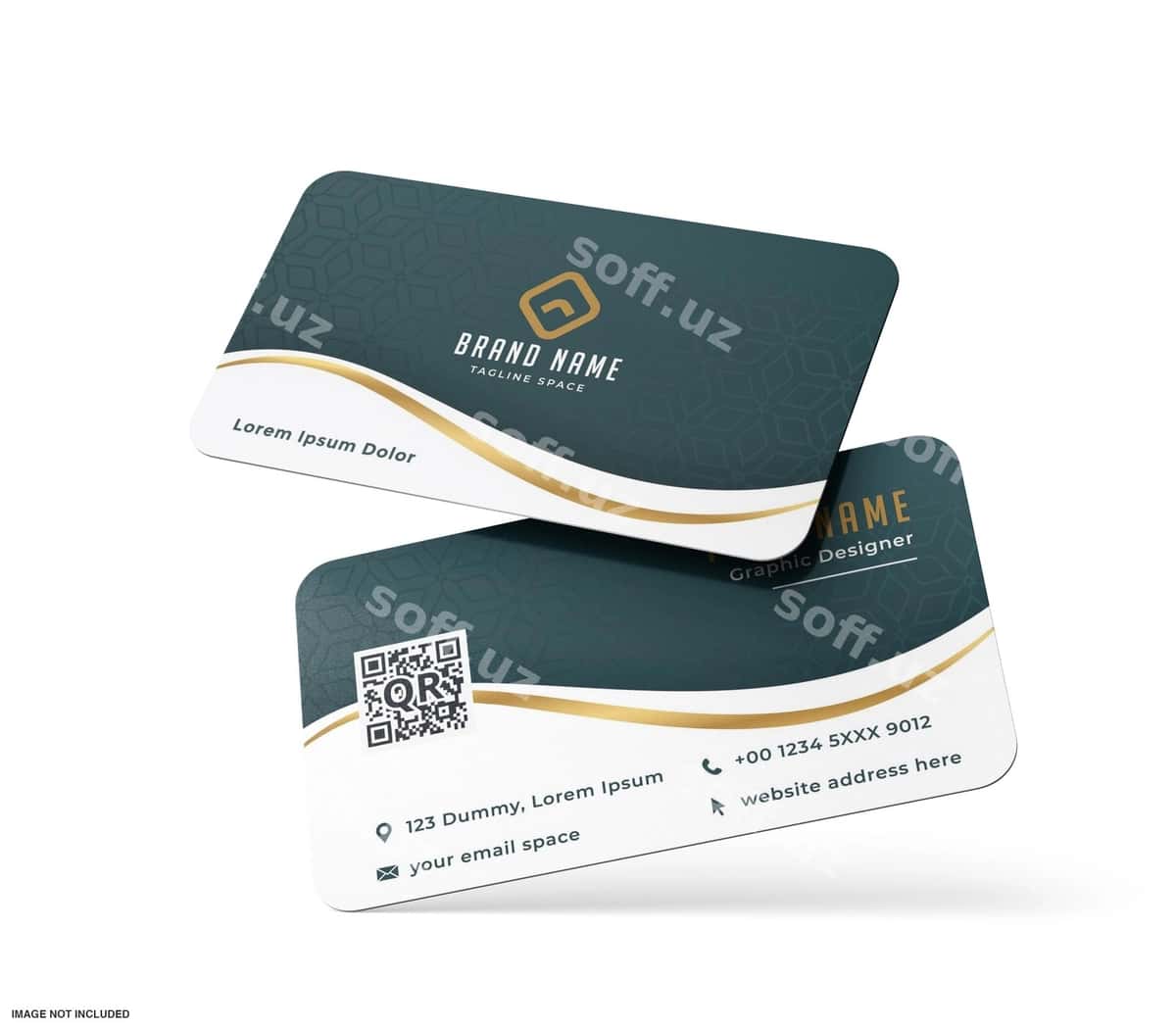 Aylantirilgan biznes-karta mockup | Rounded business card mockup 1