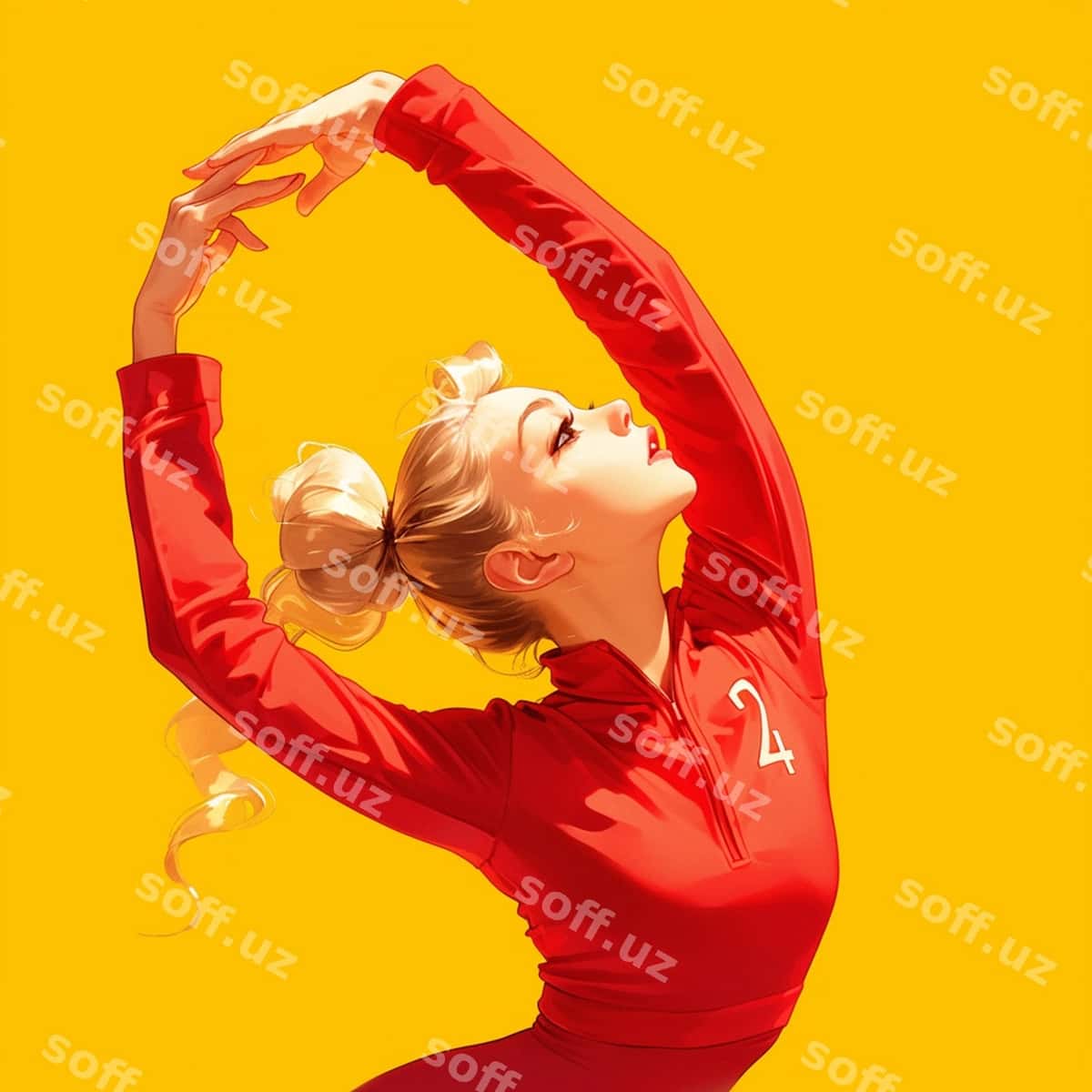 Rus ayol gimnastikani bajar-yapti | Russian woman is performing gymnastics 1