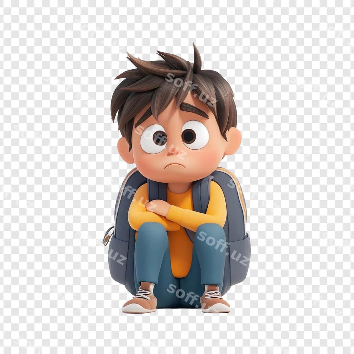 Boshim qorinchi soqqa bilan ayollar | Sad boy with backpack 1