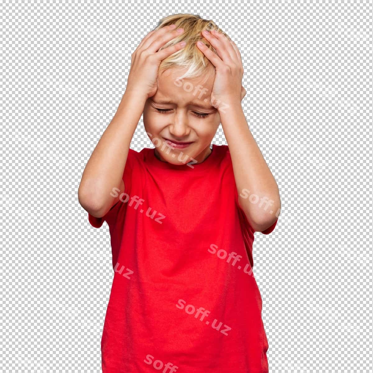 Bosh og'rig'i bilan g'amgin kichkina bola | Sad little boy child with headache 1