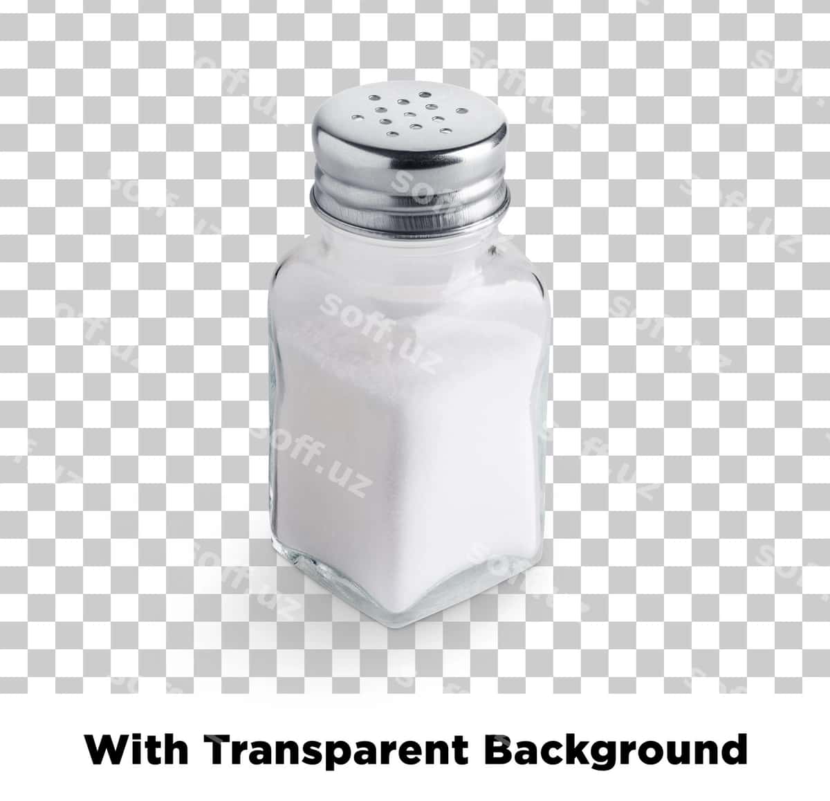 Tuz solgich shaffof orqa fonda | Salt shaker transparent background 1