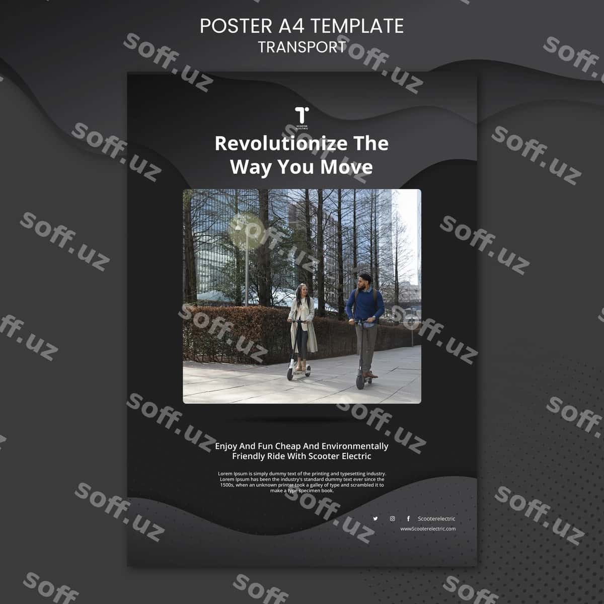 Skuter poster shabloni | Scooter poster template 1