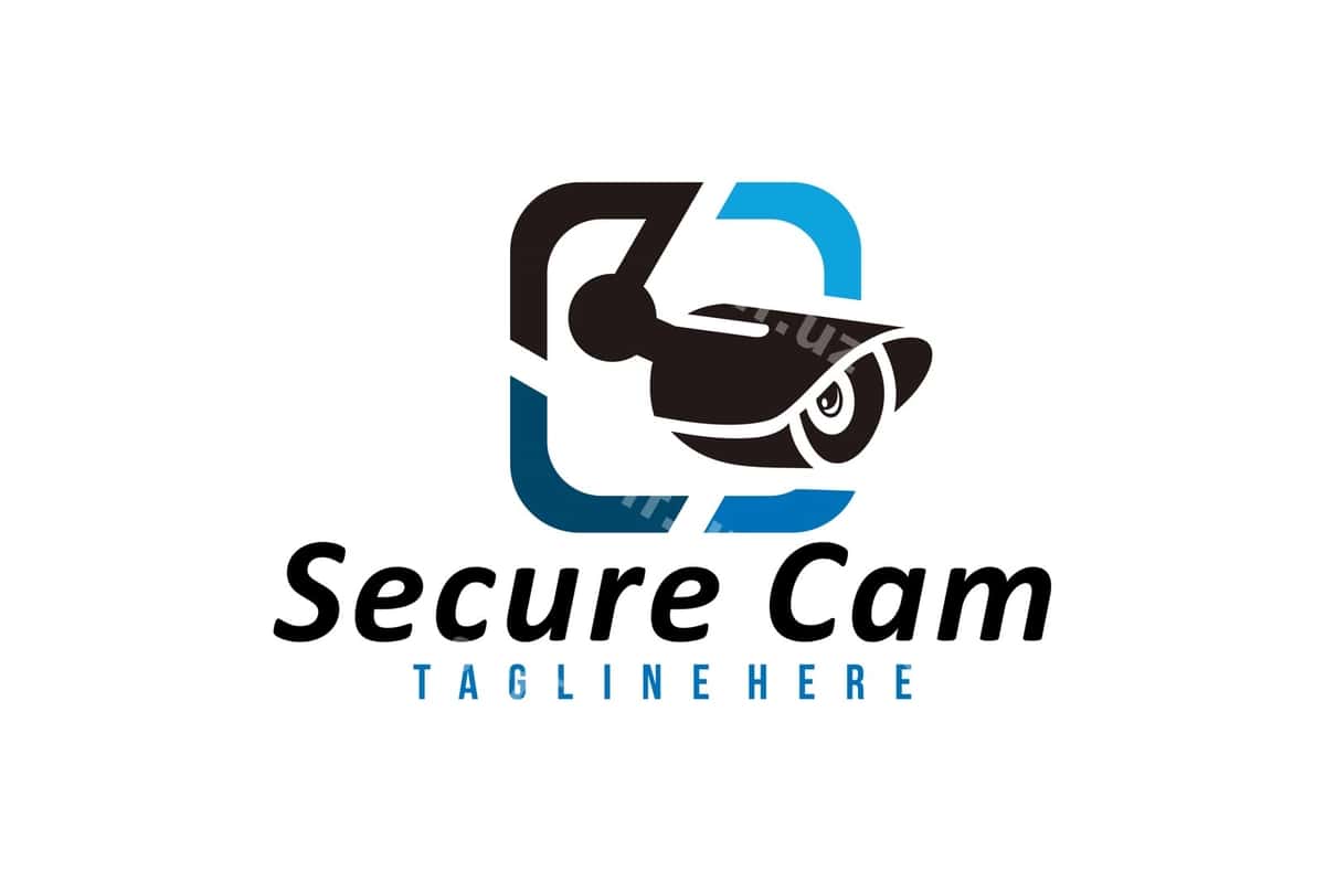 Xavfsiz kamera logotip ikon vektor ajraltirilgan | Secure cam logo icon vector isolated 1