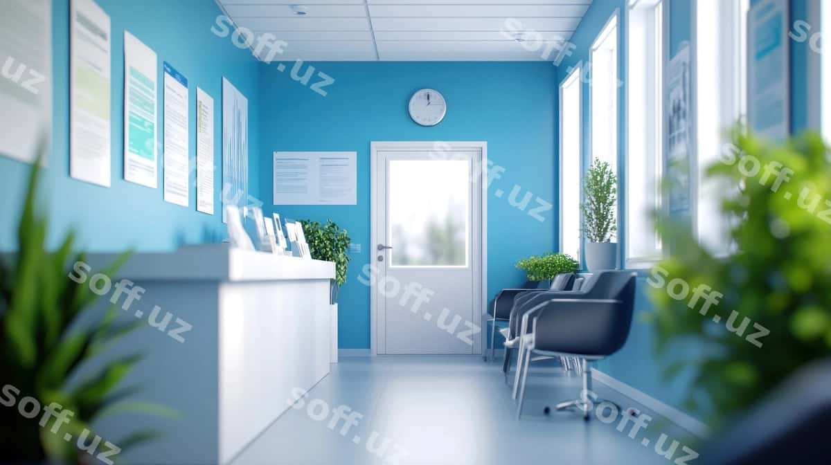 Barqaror tibbiy kabinet kutish joyi | Serene medical office waiting area 1
