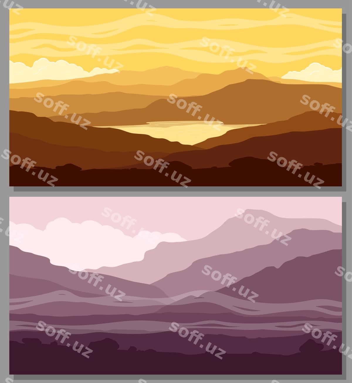 To'plam to'pka manzaralari | Set mountain landscapes 1