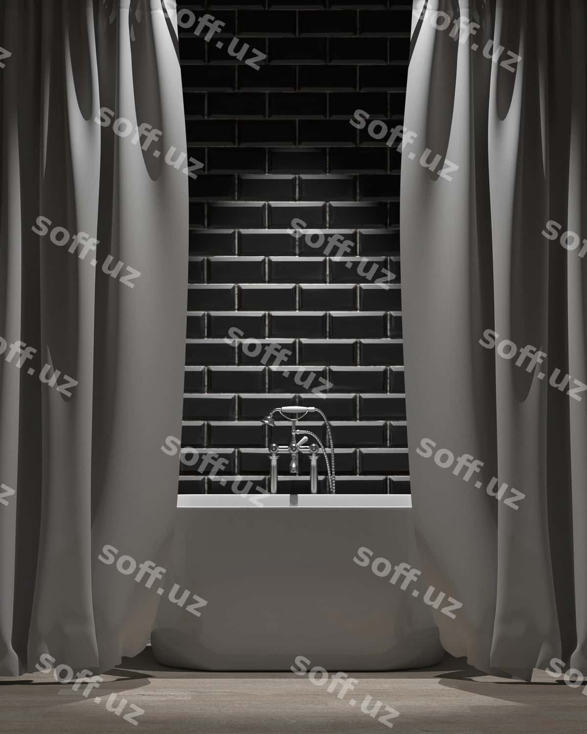 Duvoz parche namuna dizayni | Shower curtain mockup deisgn 1