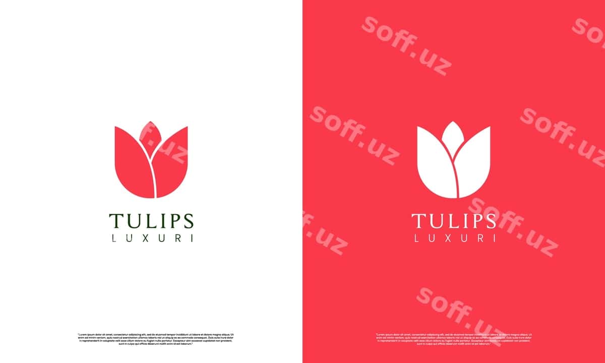 Oddiy lola yagona logotip dizayni zamonaviy kontseptsiya | Simple tulips logo design modern concept 1