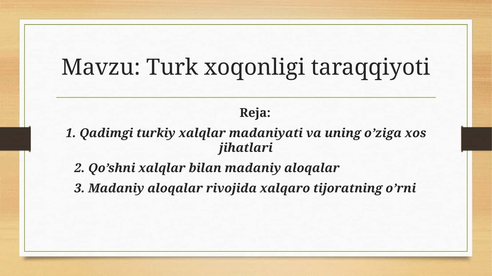 Turk xoqonligi taraqqiyoti 1