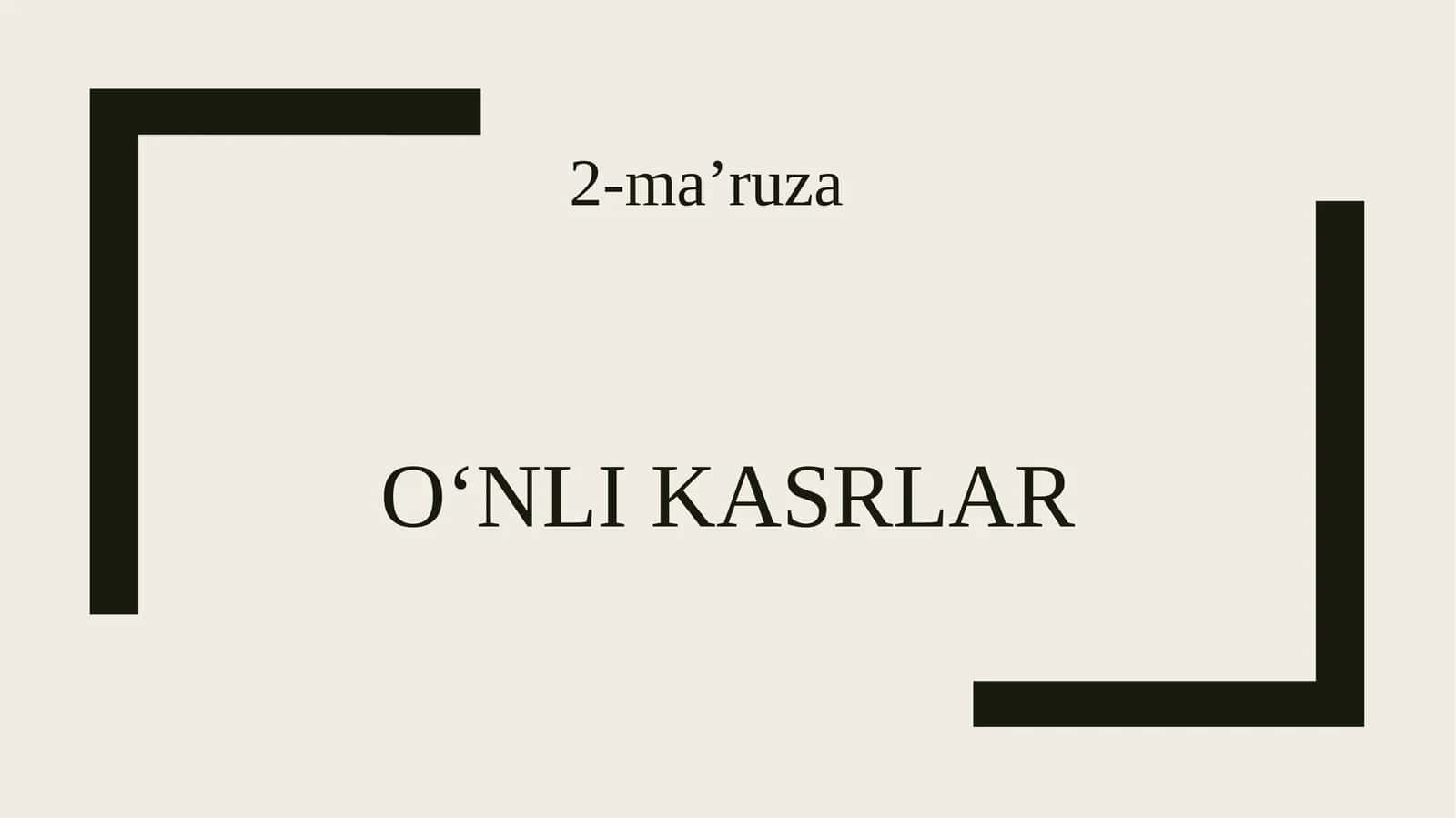 O‘nlikasrlar 1