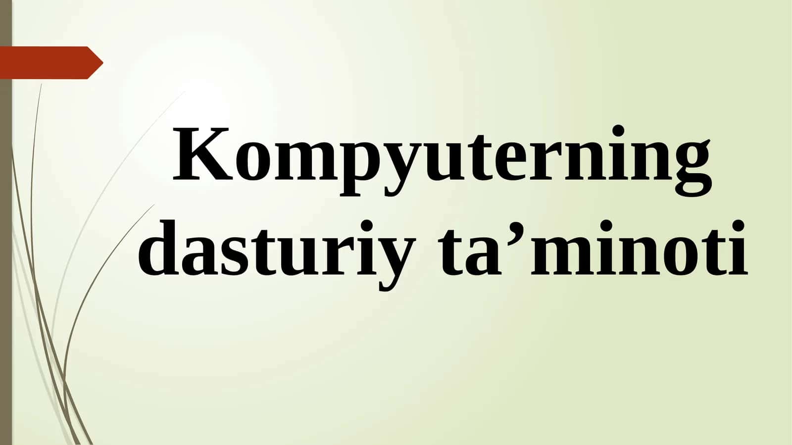Kompyuterning dasturiy ta’minoti 1