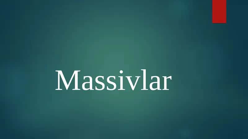 massivlar 1
