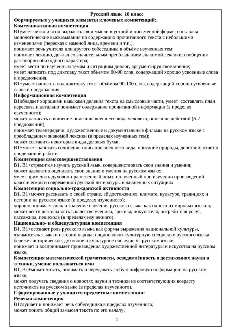 Русский язык 10 класс 1