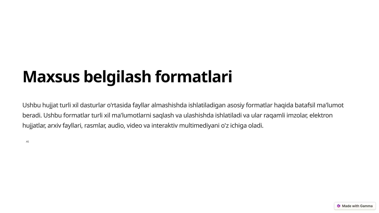 Maxsus belgilash formatlari 1