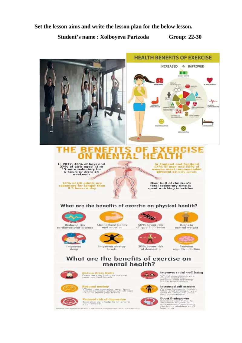 Explaining exercise benefits lesson plan 1