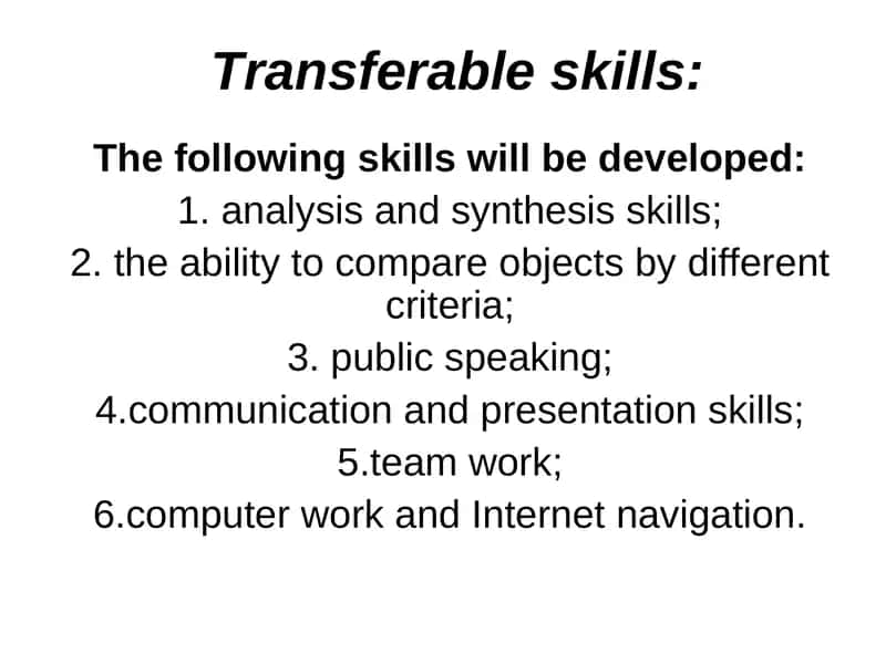 Transferable skills 1