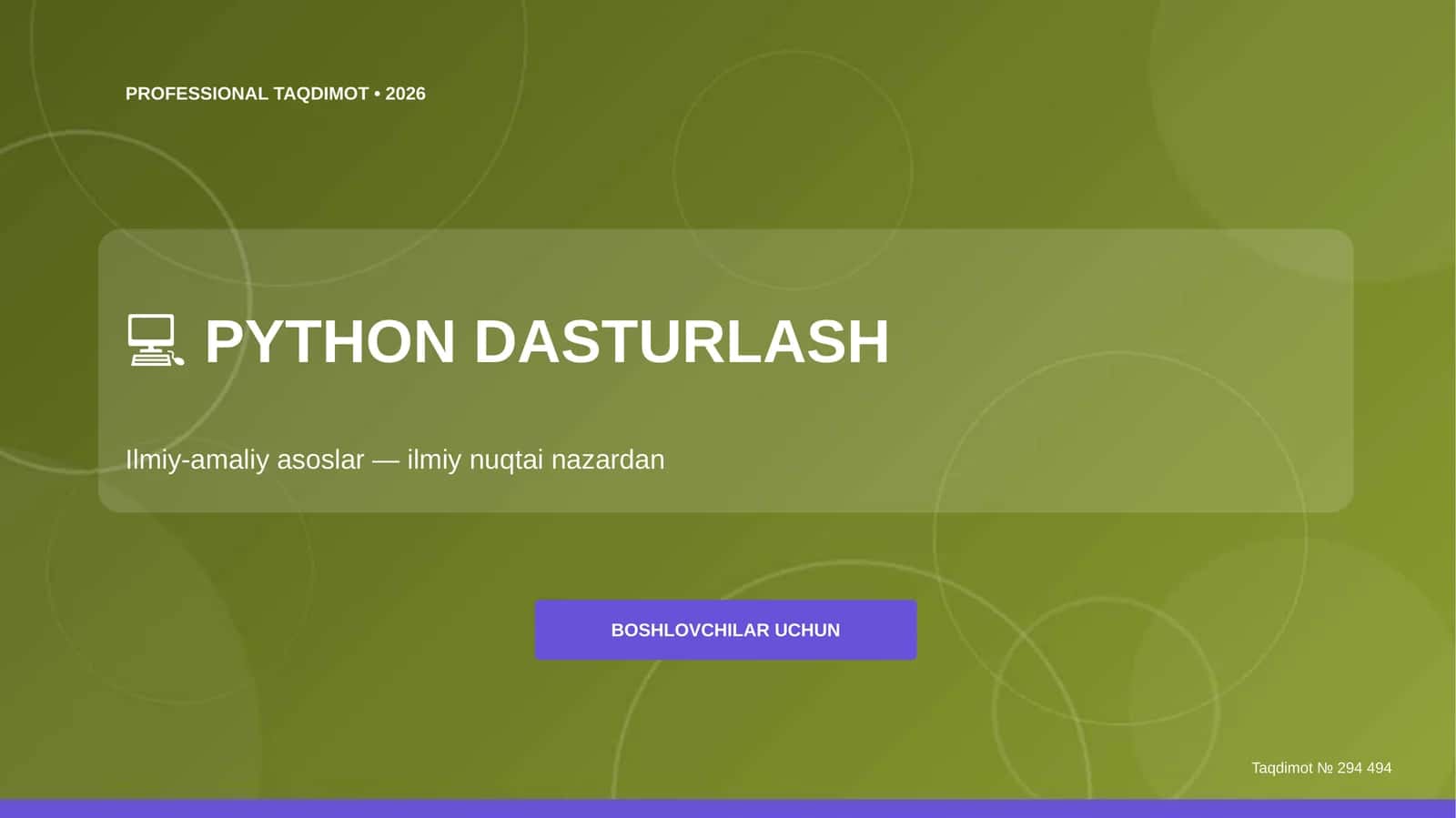 Python dasturlash: ilmiy-amaliy asoslar (ilmiy nuqtai nazardan) [boshlovchilar uchun] 1