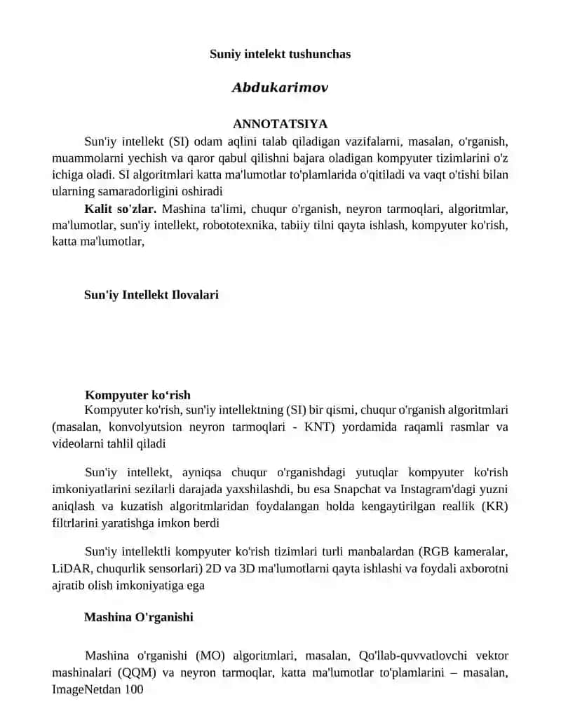 Sun'iy intellekt tushunchasi