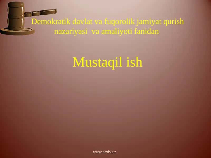 O’zbekiston Respublikasida davlat hokimiyati 1