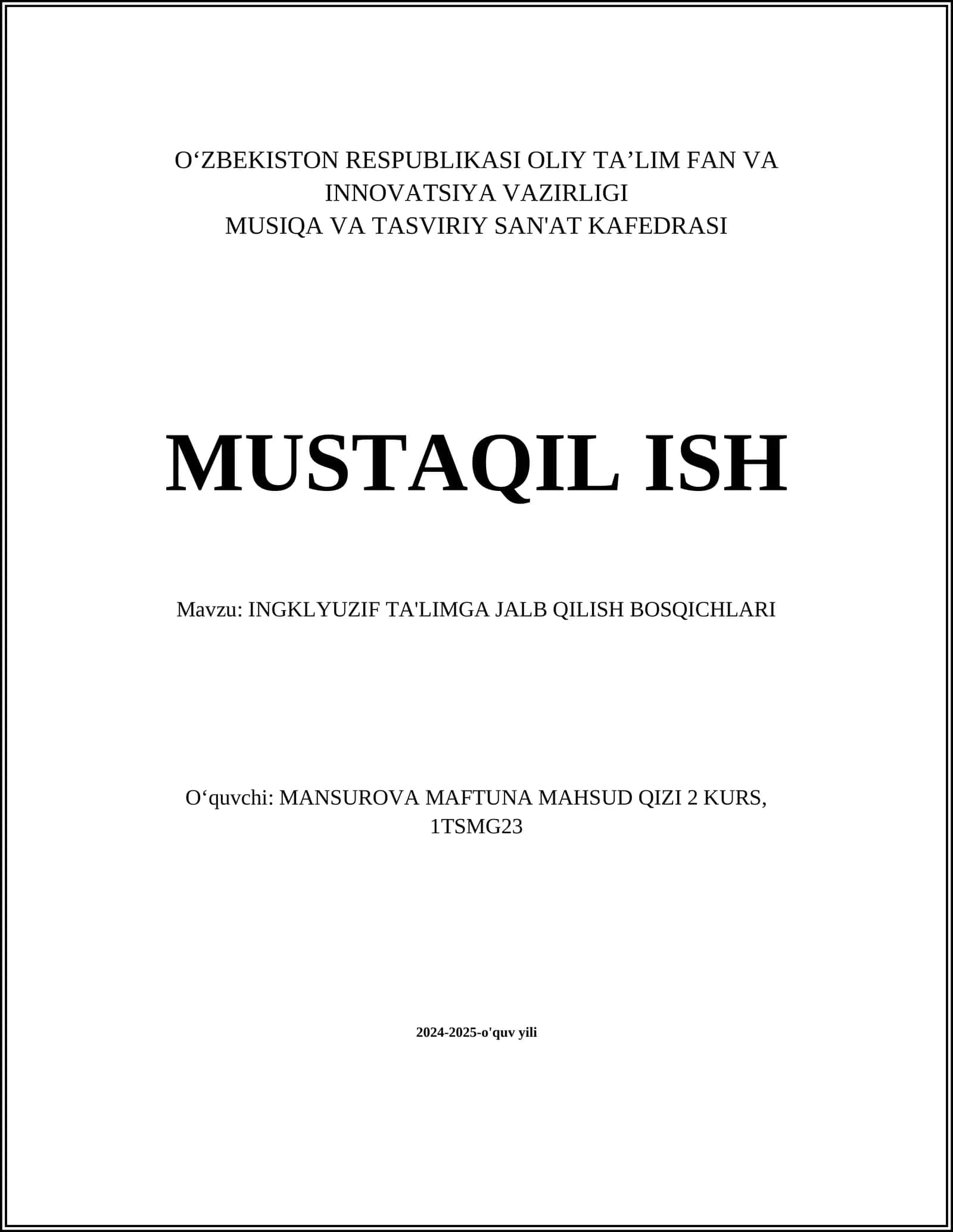 INGKLYUZIF TA'LIMGA JALB QILISH BOSQICHLARI 1