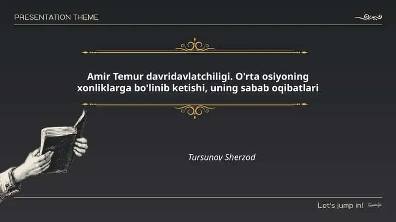 Amir Temur davridavlatchiligi 1