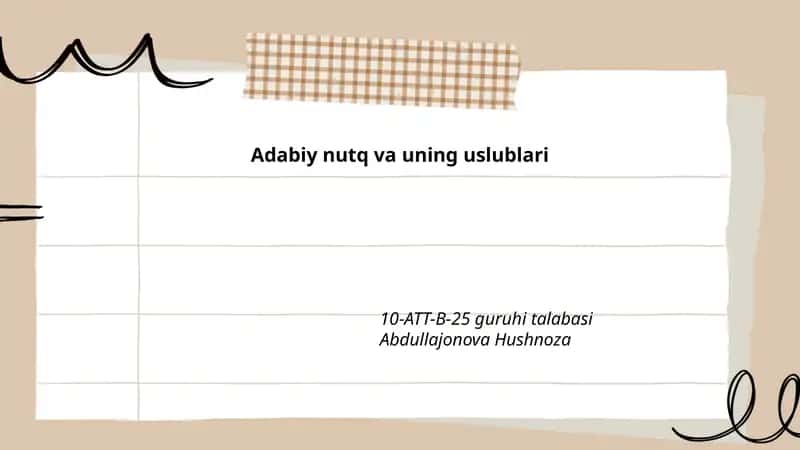Adabiy nutq va uning uslublari 1