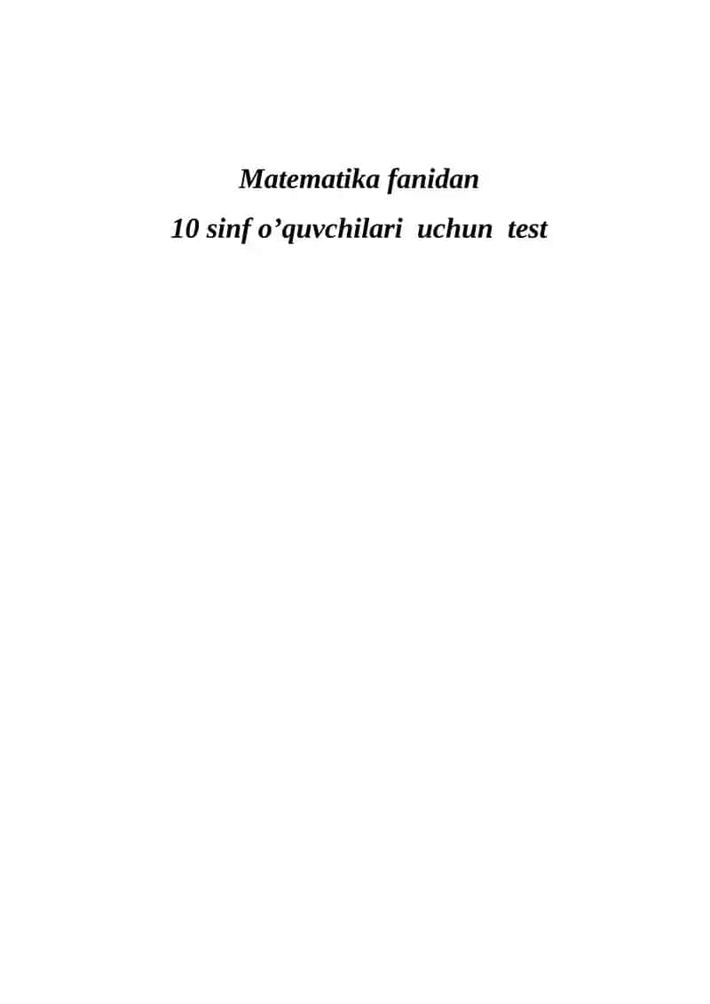10-sinf matematika 200 ta test
