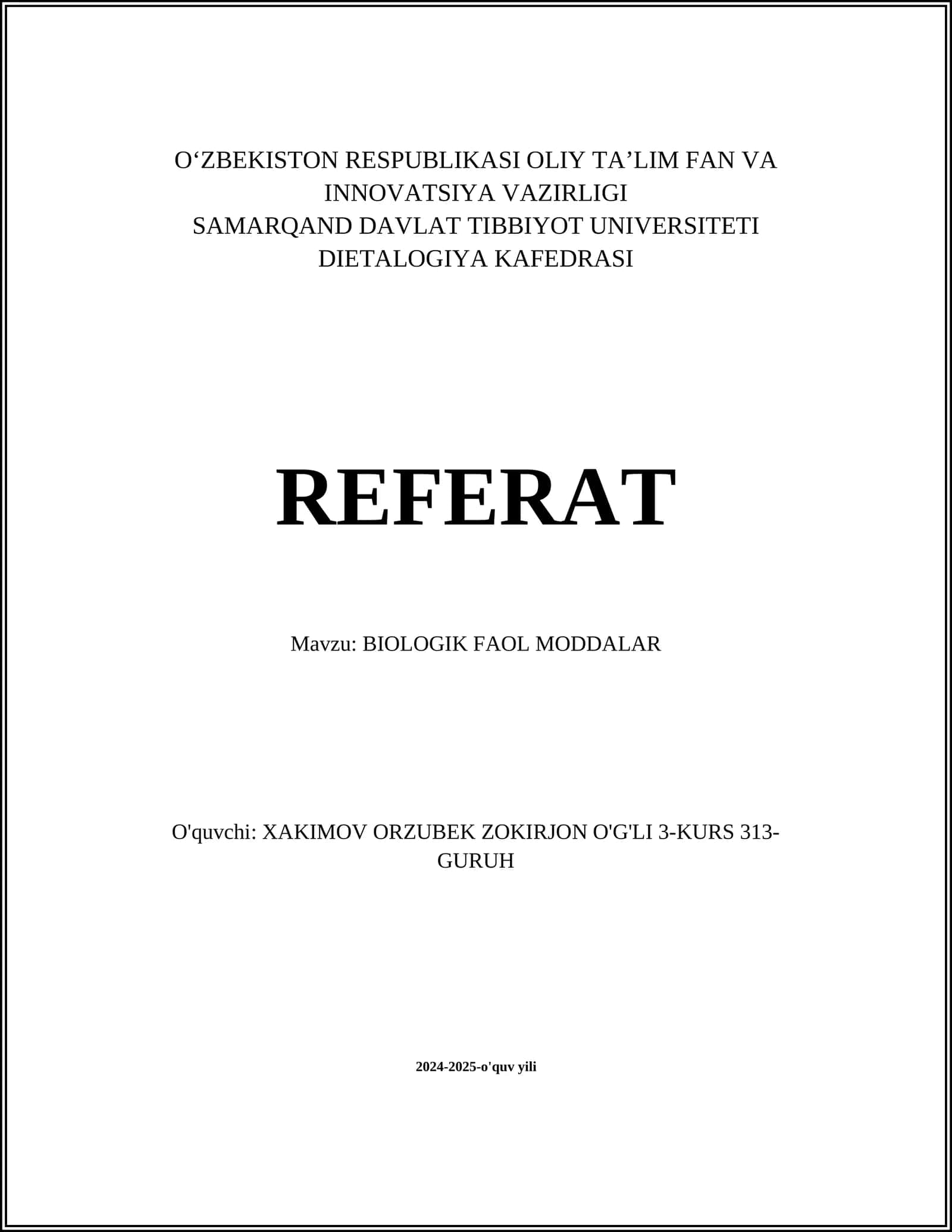 BIOLOGIK FAOL MODDALAR 1