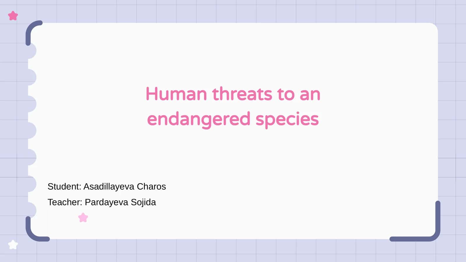 Human threats to an endangered species 1