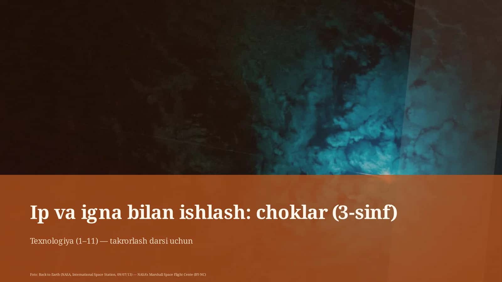 Ip va igna bilan ishlash: choklar (3-sinf) 1