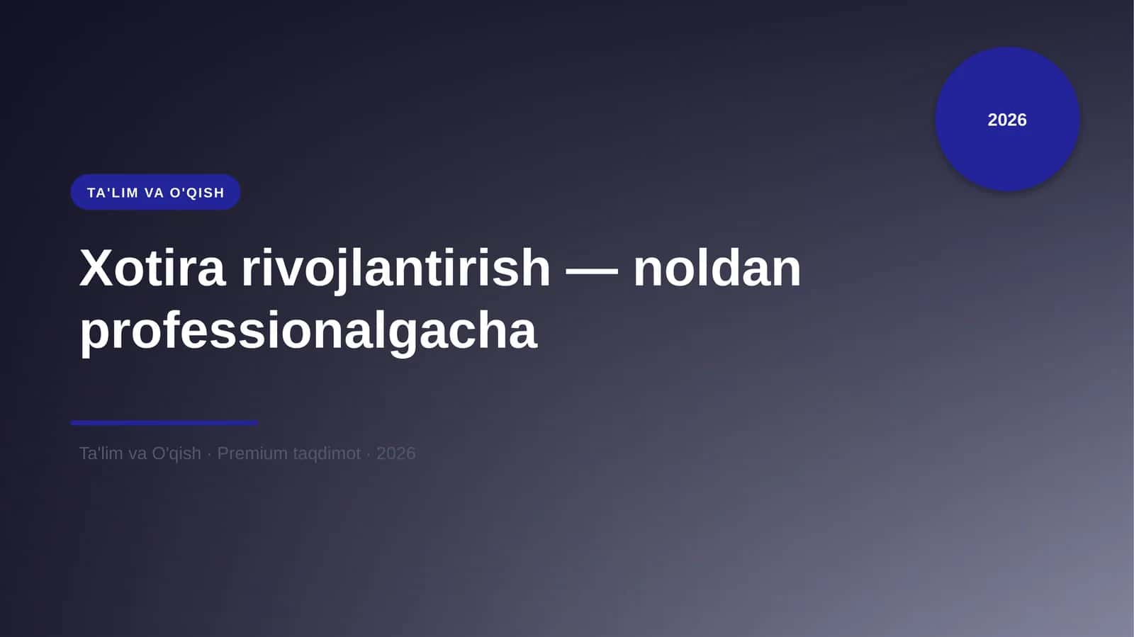 Ta'LIM VA O'QISH 1