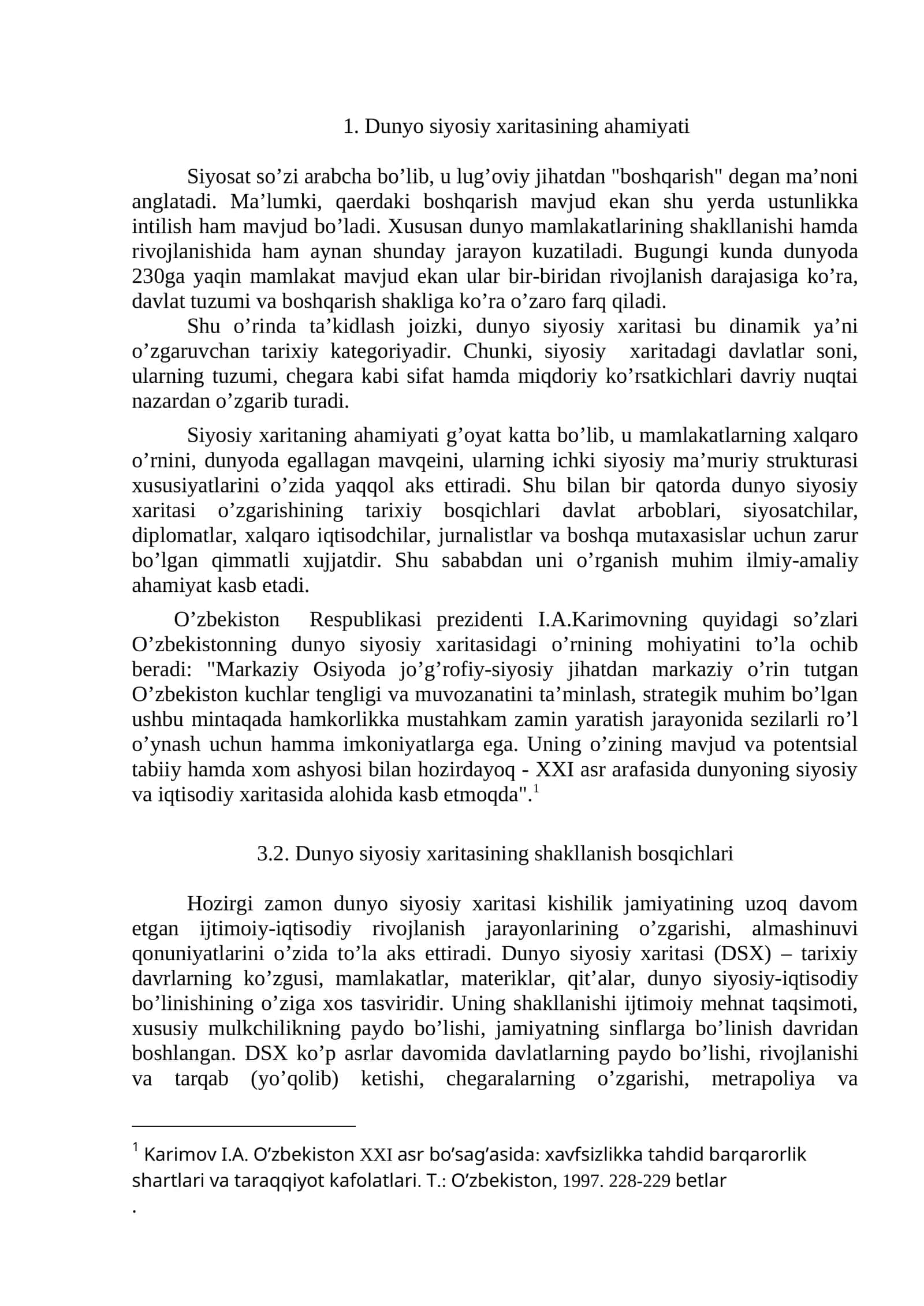 Dunyo siyosiy xaritasi 1