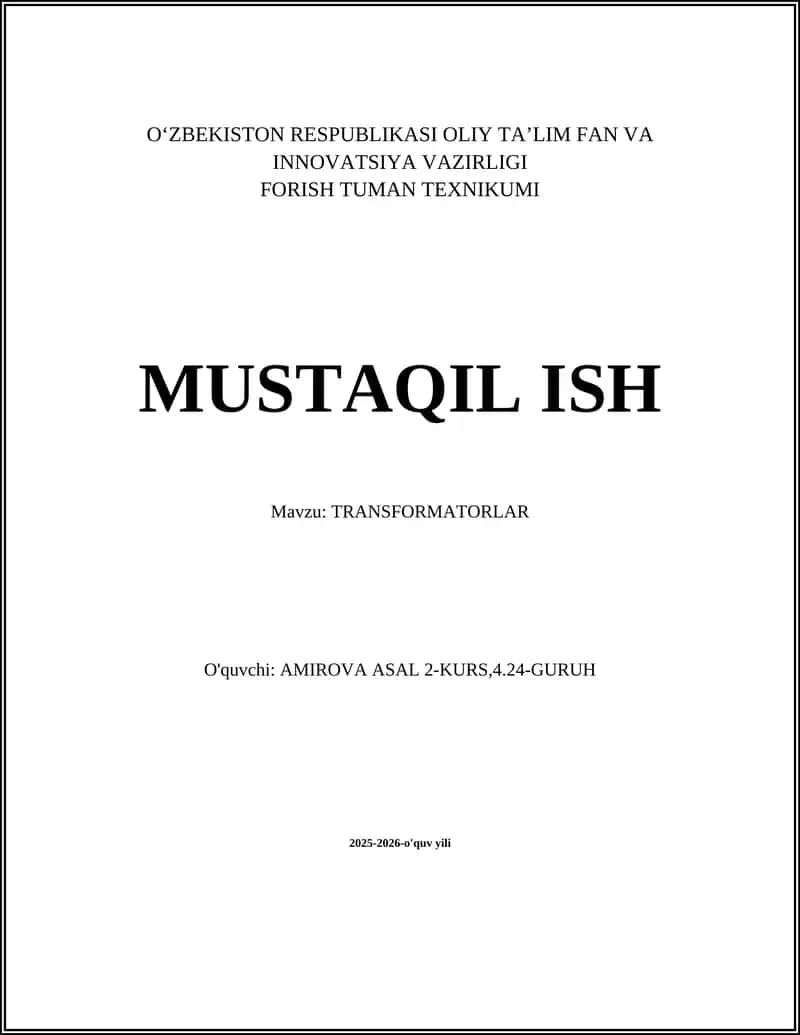 TRANSFORMATORLAR 1