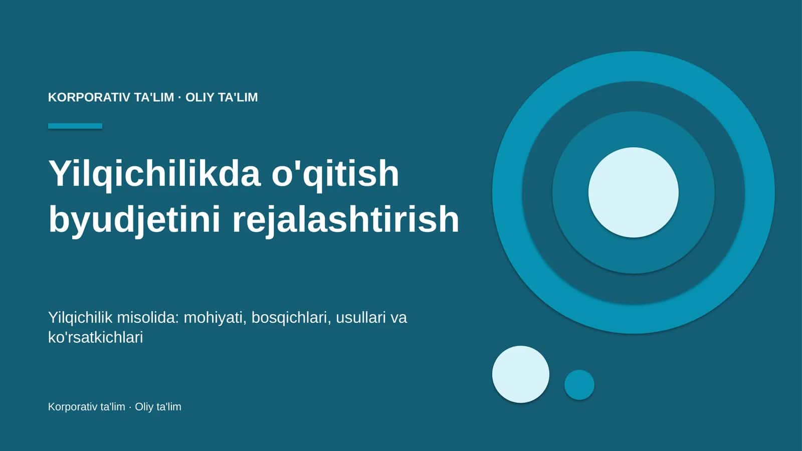 Yilqichilikda o'qitish byudjetini rejalashtirish 1