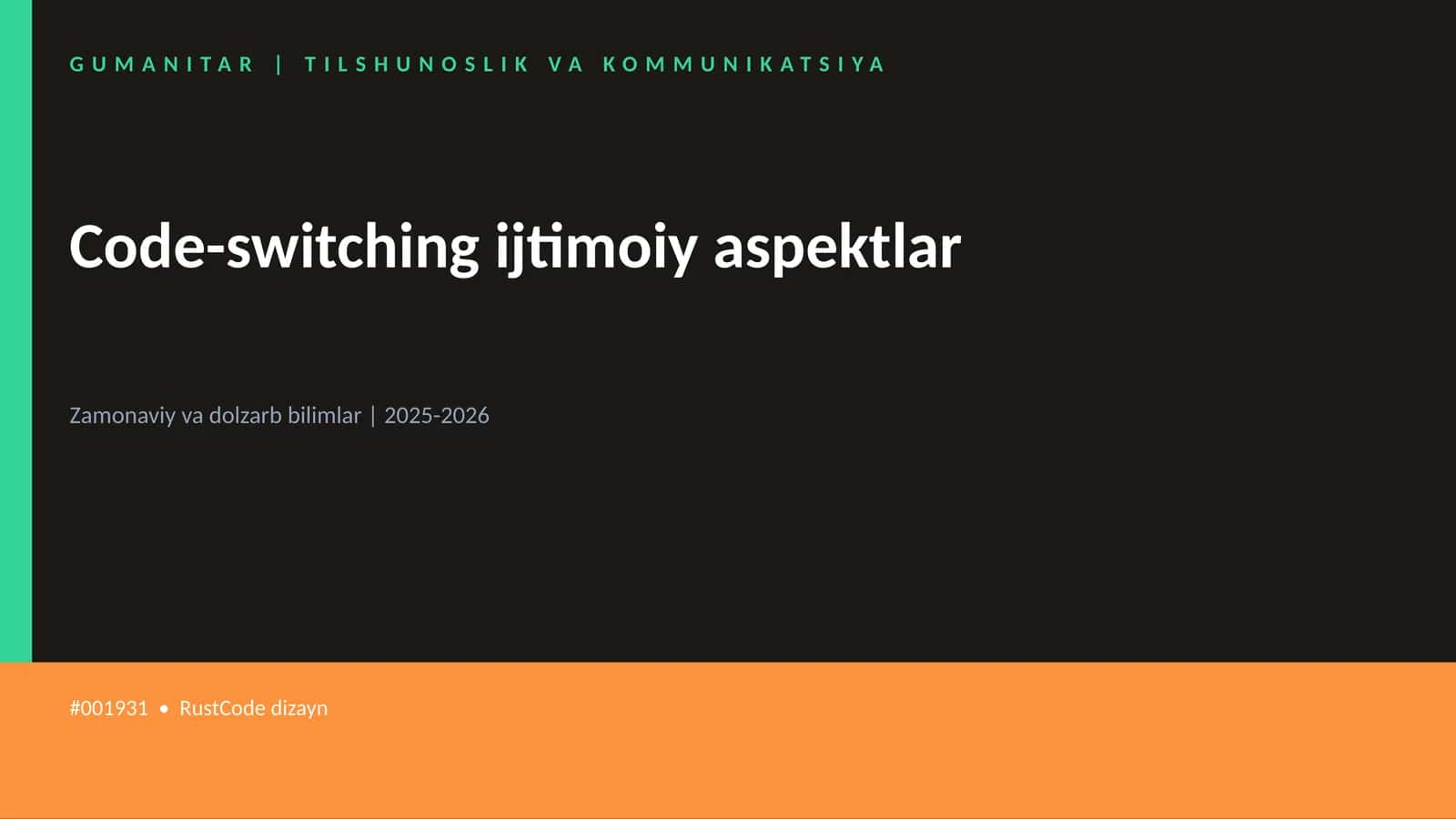 Code-switching Ijtimoiy Aspektlar 1