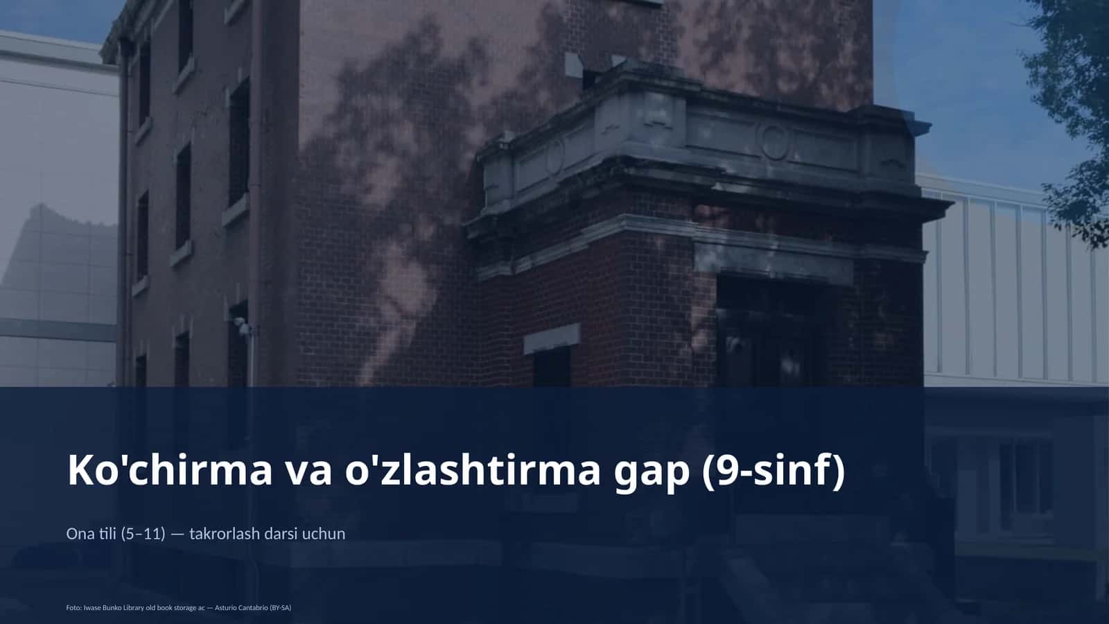 Ko'chirma va o'zlashtirma gap (9-sinf) 1