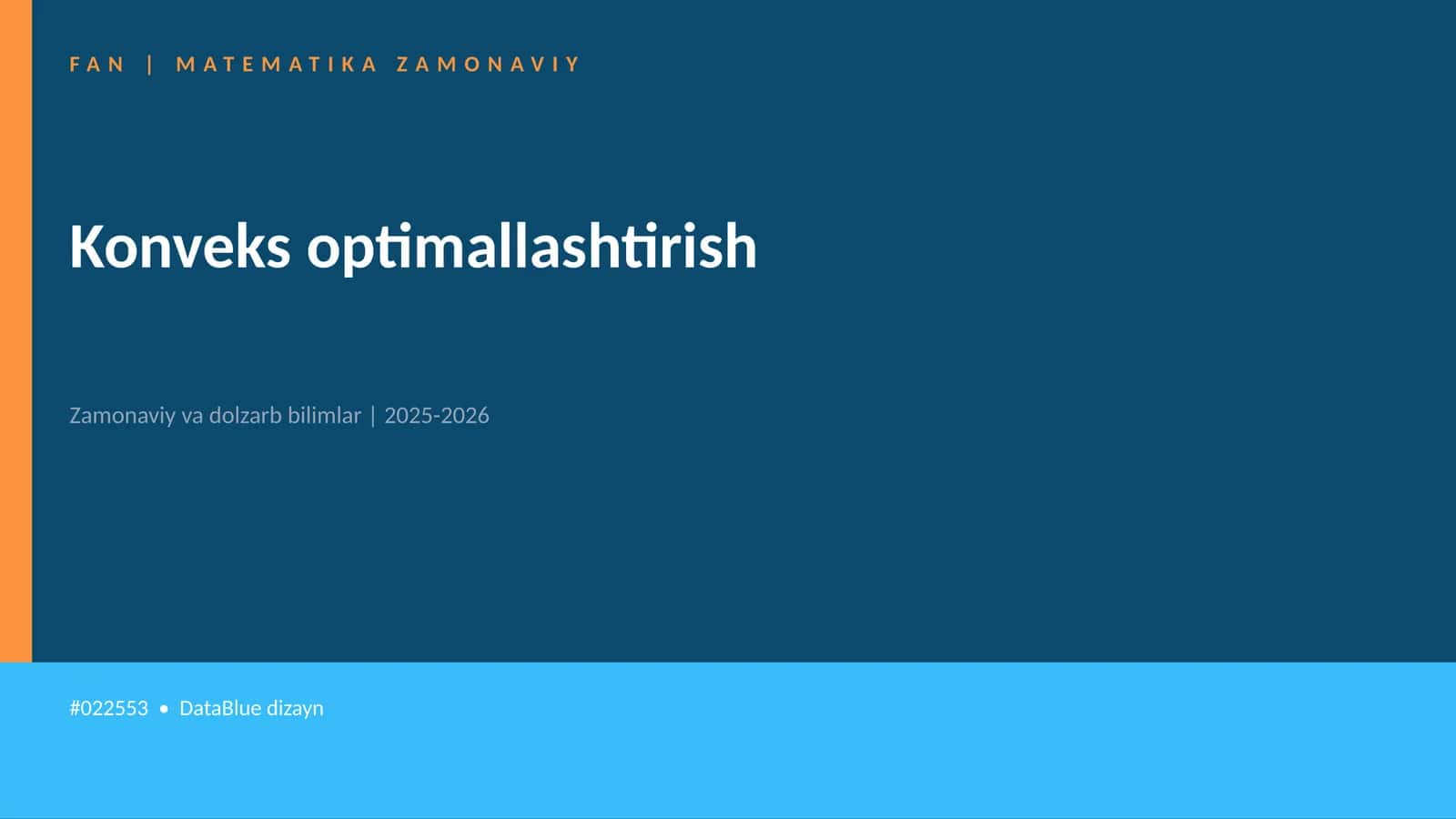 Konveks optimallashtirish 1