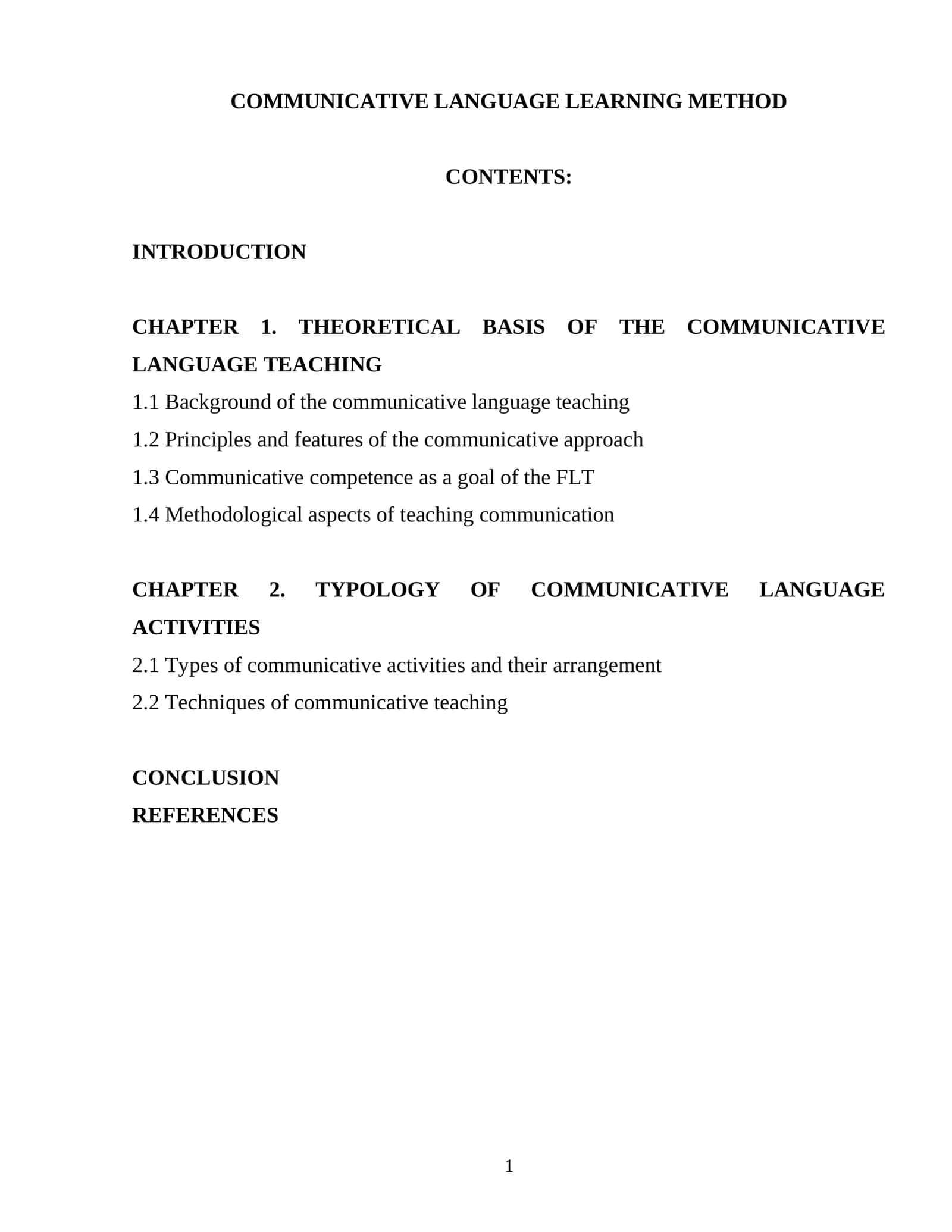 COMMUNICATIVE LANGUAGE LEARNING METHOD 1