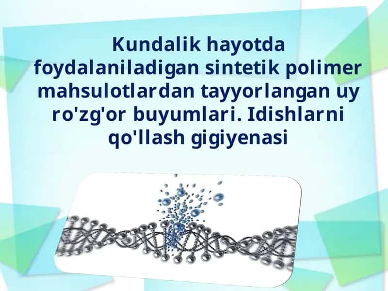 Sintetik polimerlar 1