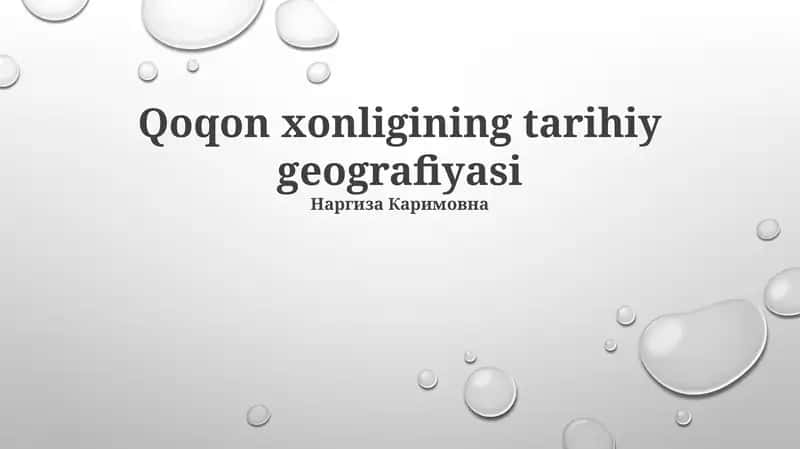 Qoqon xonligining tarihiy geografiyasi 1