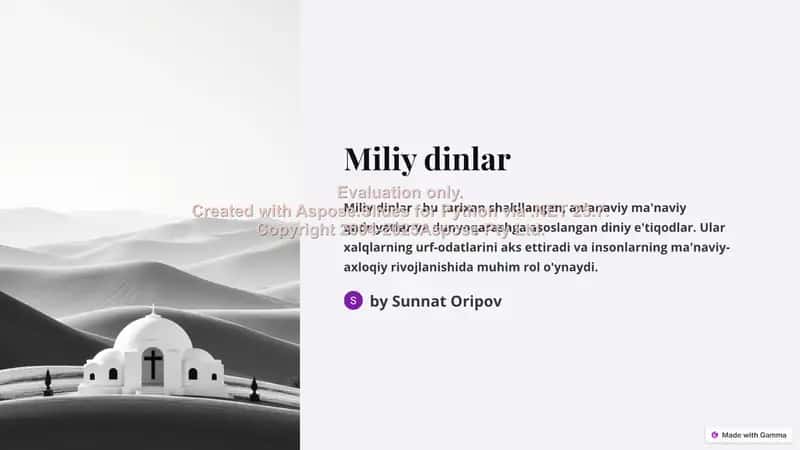 Miliy dinlar 1