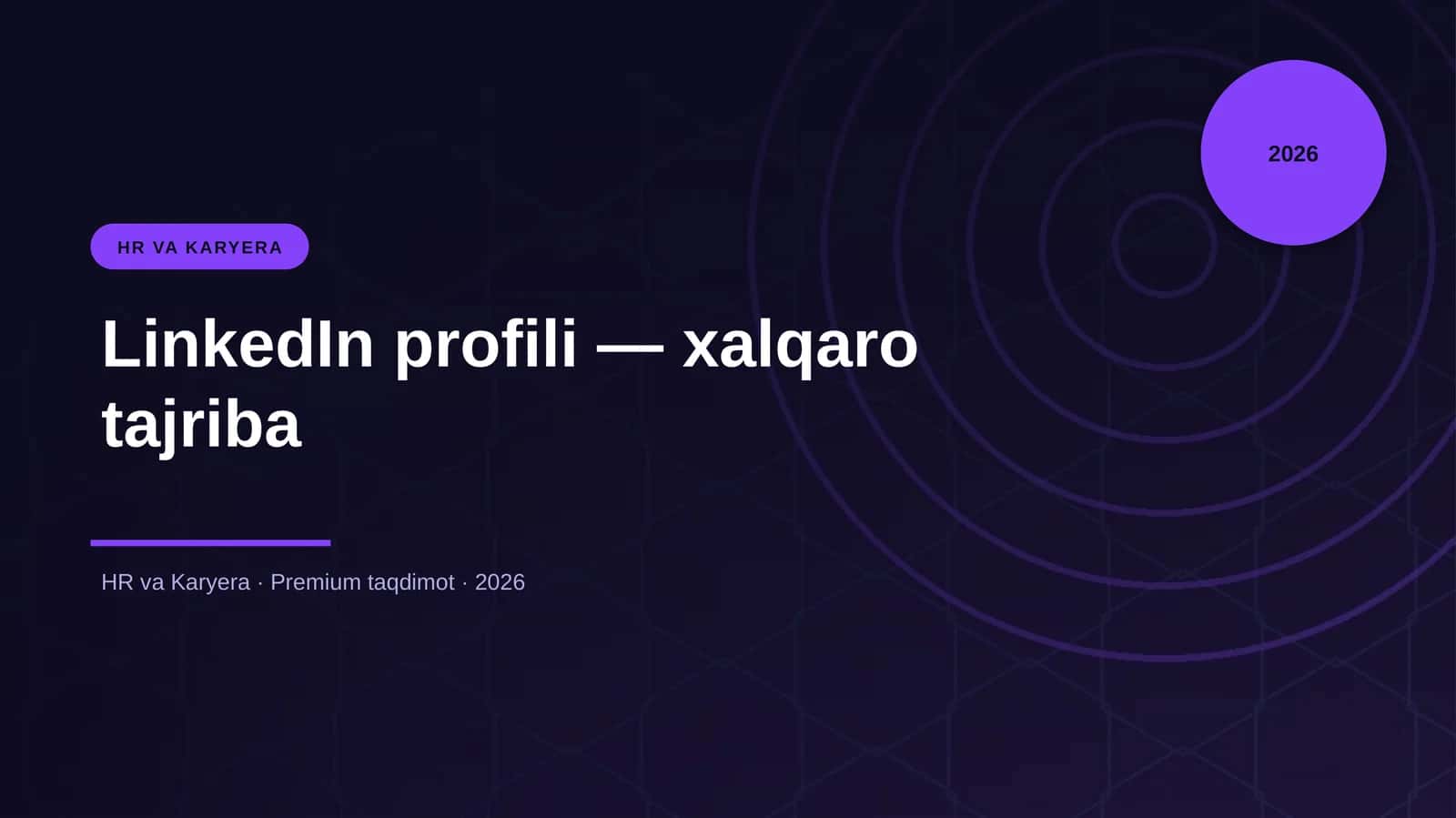 LinkedIn profili — xalqaro tajriba 1