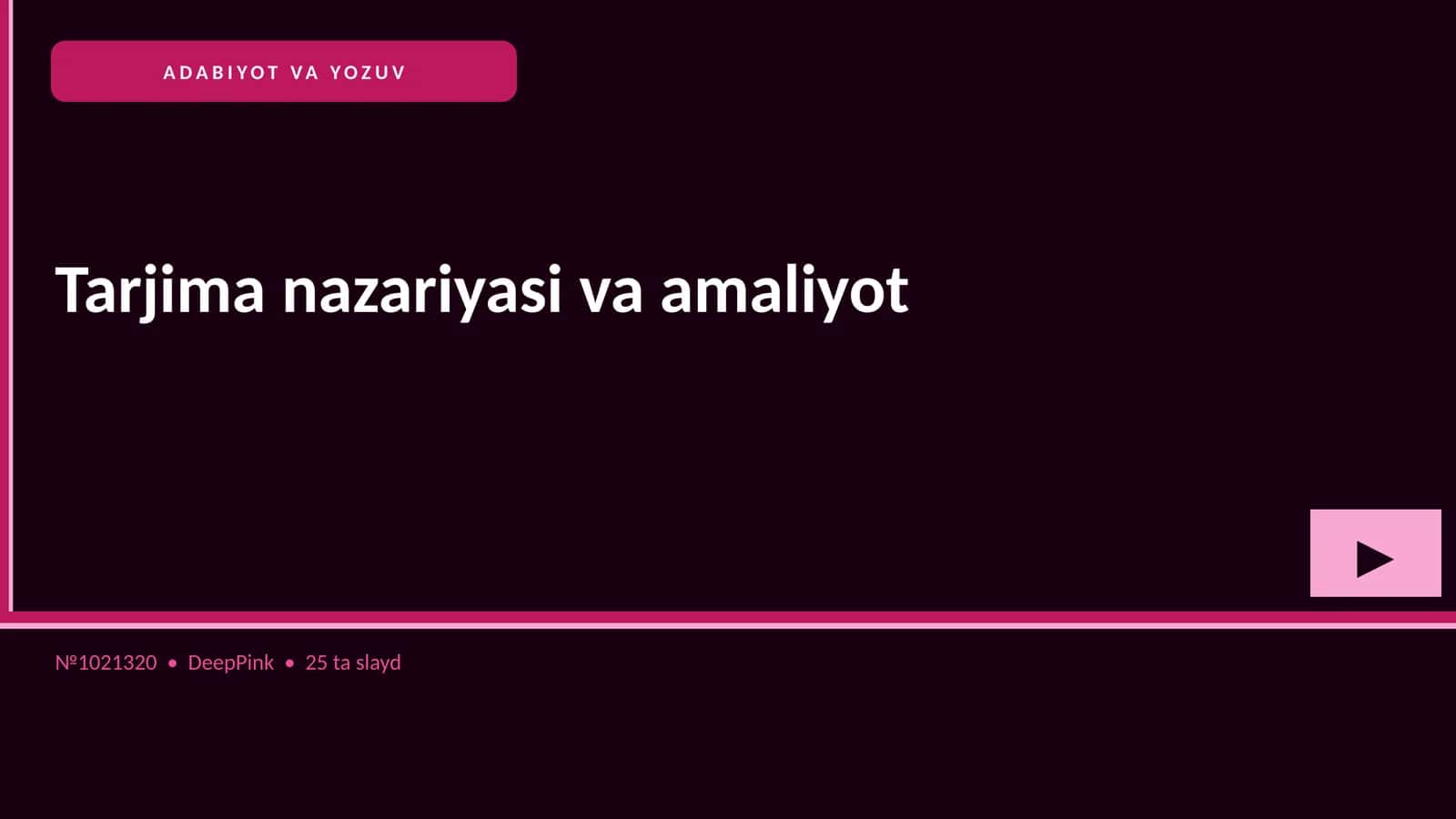 Tarjima nazariyasi va amaliyot 1